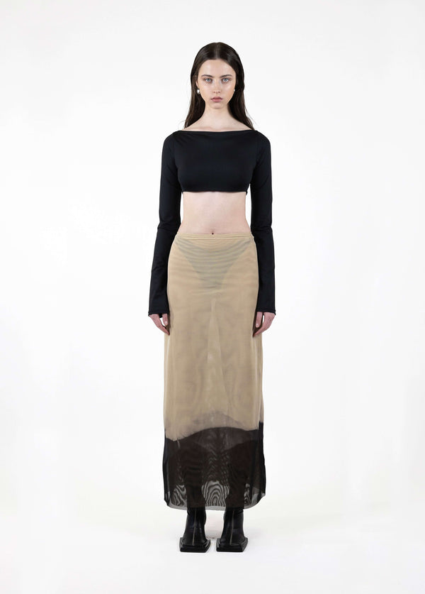 Hand-Dyed Mesh Skirt