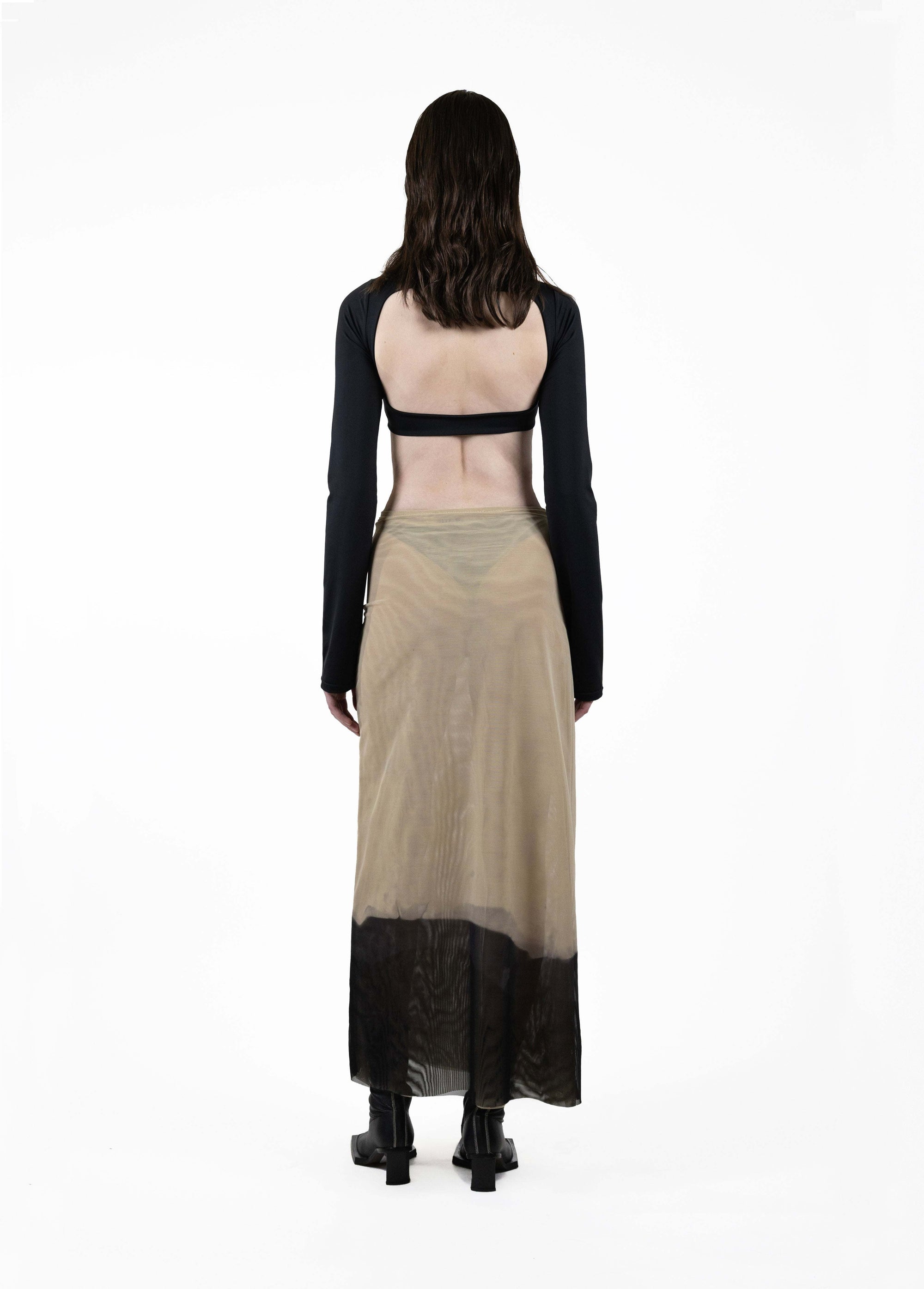 Hand-Dyed Mesh Skirt